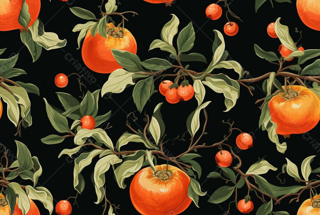 Textura Frutas e Folhas para Fundo