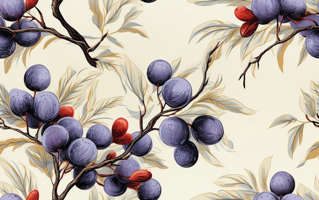 Textura Frutas Ameixas para Papel de Parede