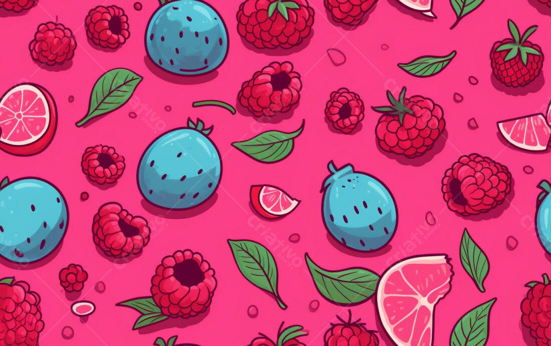 Textura Frutas Vermelhas e Azuis para Fundo