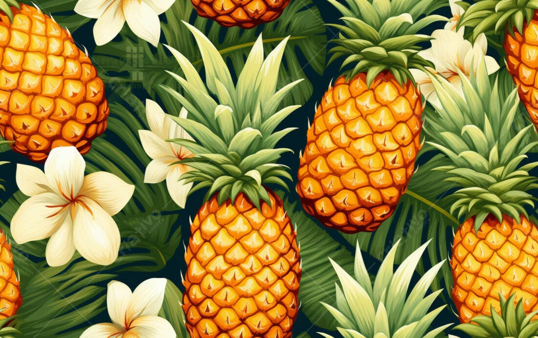 Textura Abacaxi Tropical para Papel de Parede