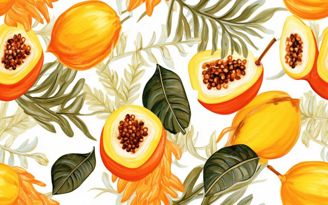 Textura Frutas Tropicais para Papel de Parede