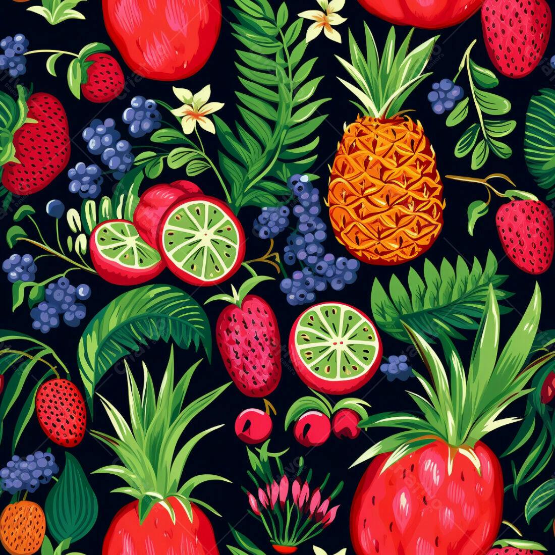 Textura Frutas Tropicais para Fundo