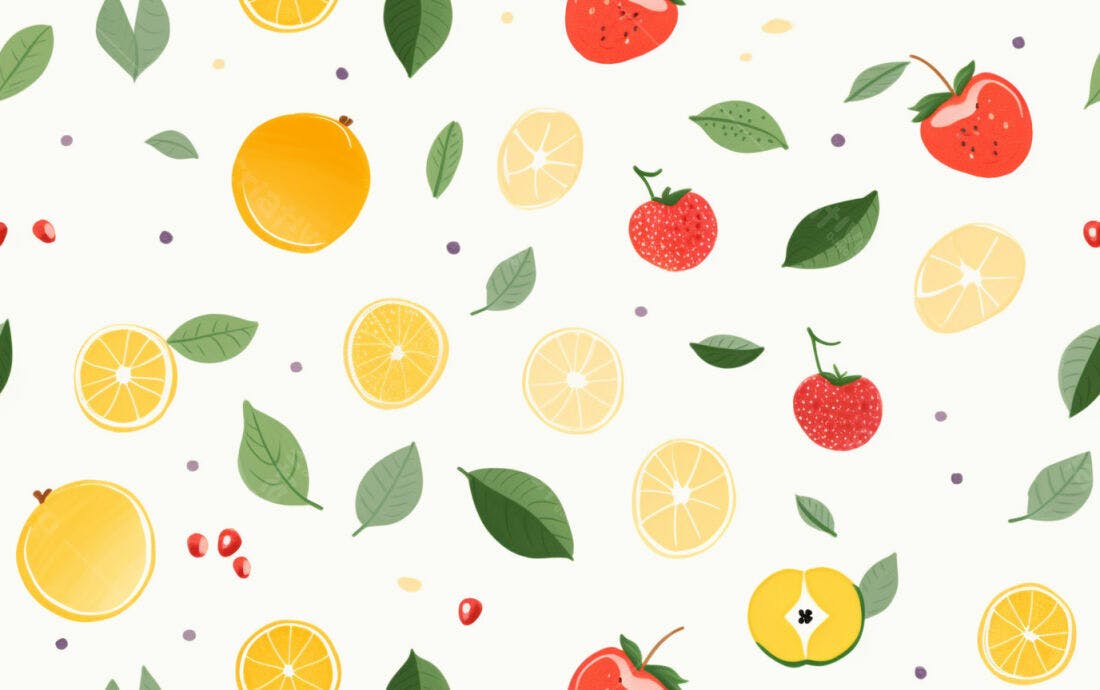 Textura Frutas Vermelhas e Cítricas para Fundo