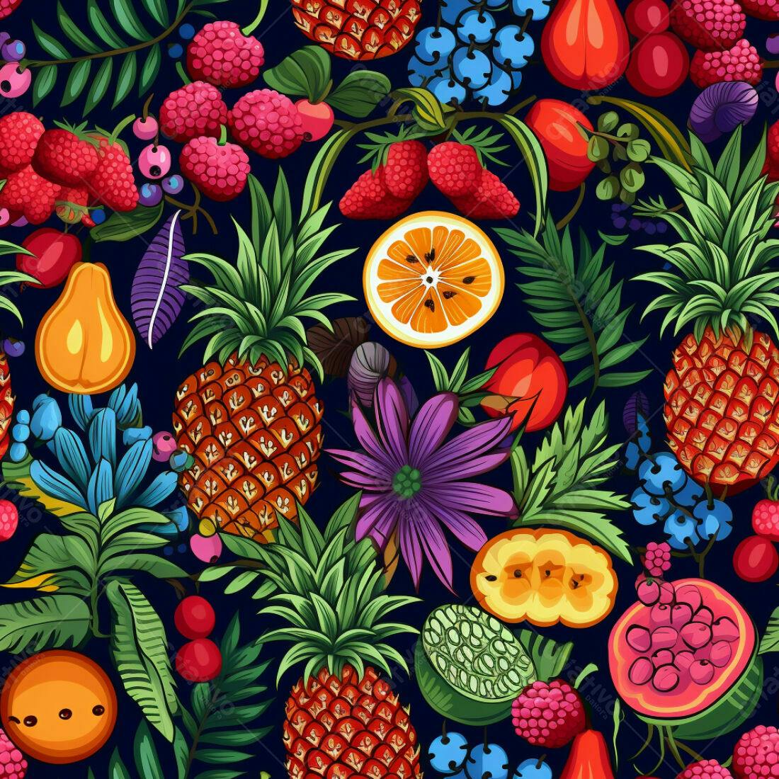 Textura Frutas Tropicais para Fundo