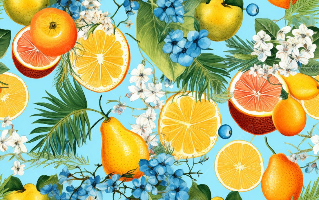 Textura Frutas Cítricas para Papel de Parede