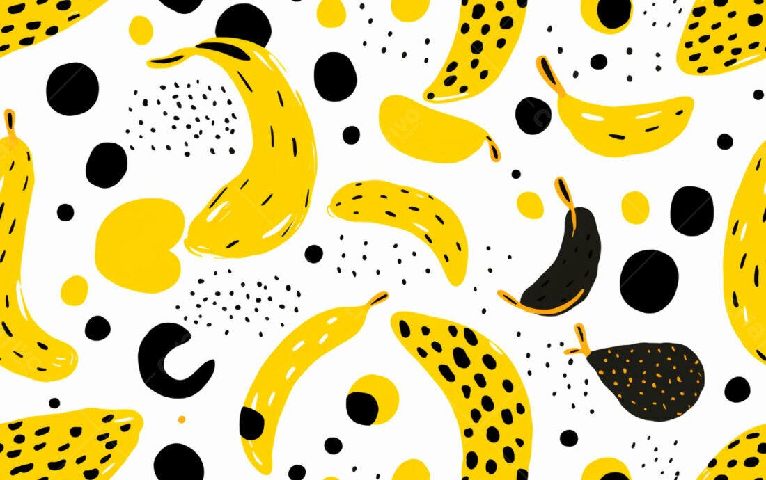 Textura abstrata bananas amarelas e pretas para fundo