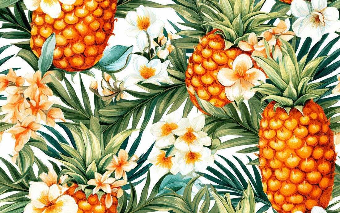Textura Abacaxi Tropical para Papel de Parede