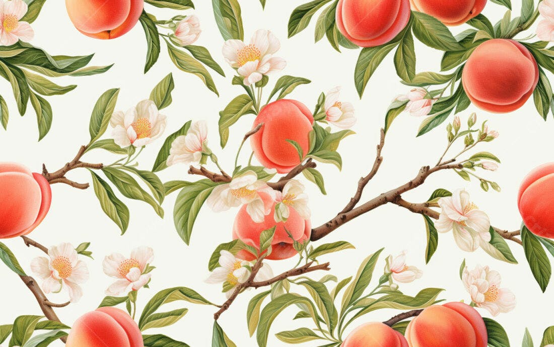 Textura pêssego floral para papel de parede
