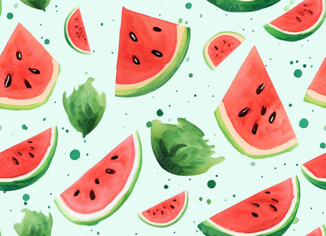 Textura melancia aquarela para fundo verão