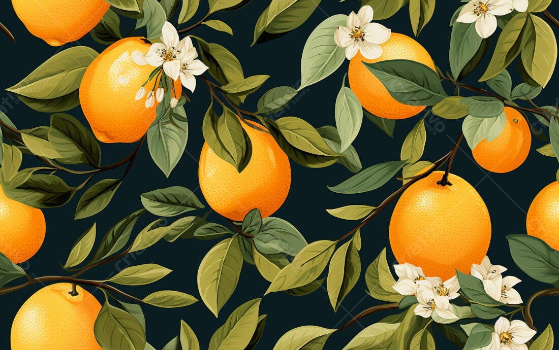 Textura Frutas Cítricas para Papel de Parede