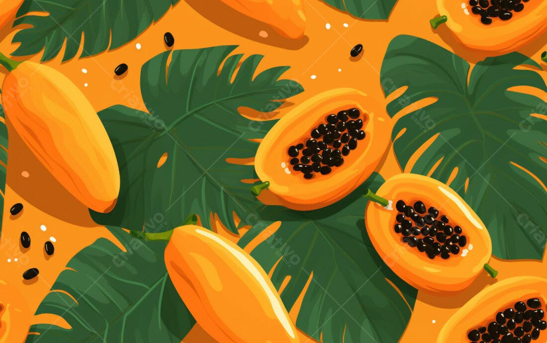 Textura Papaia Tropical para Fundo
