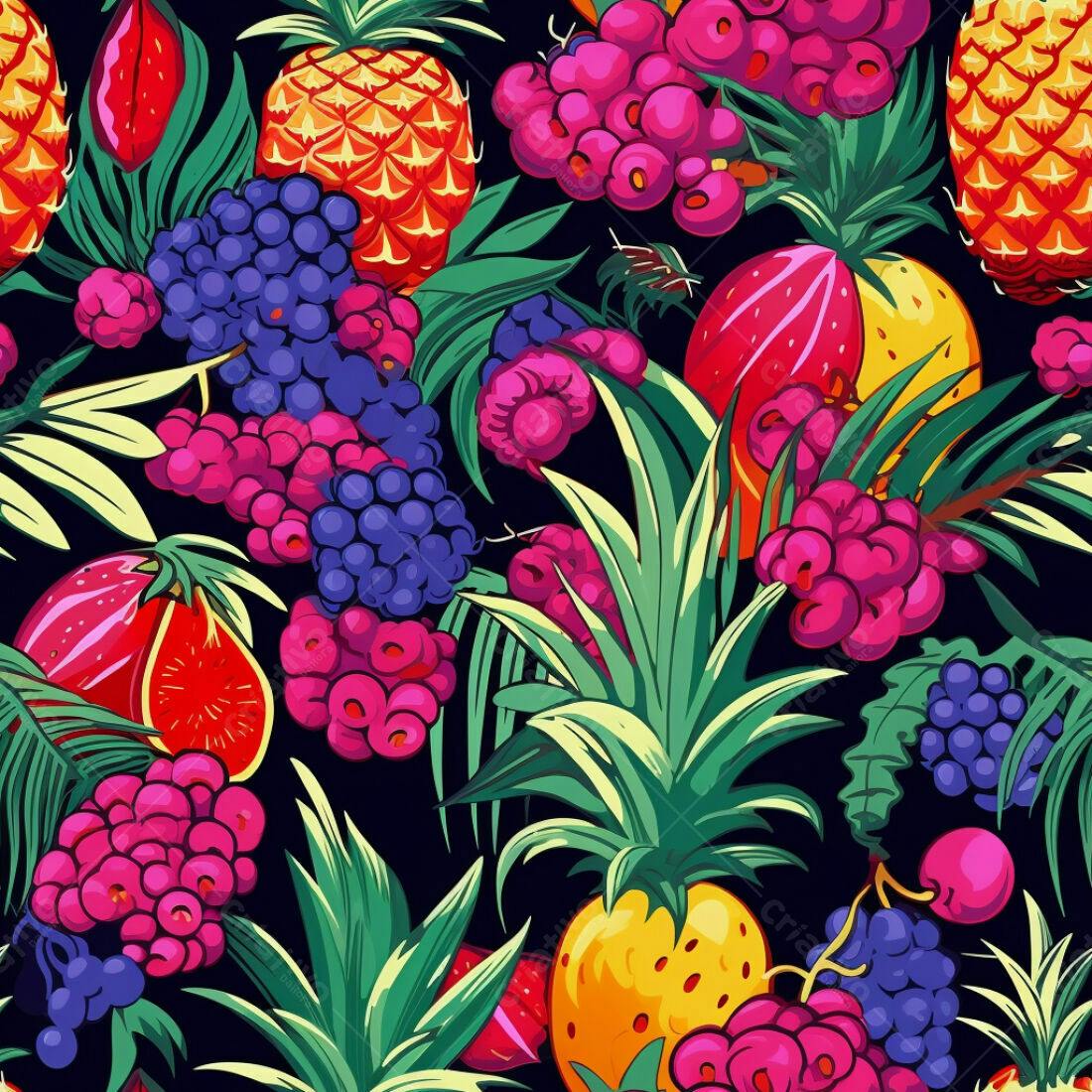 Textura Frutas Tropicais para Fundo