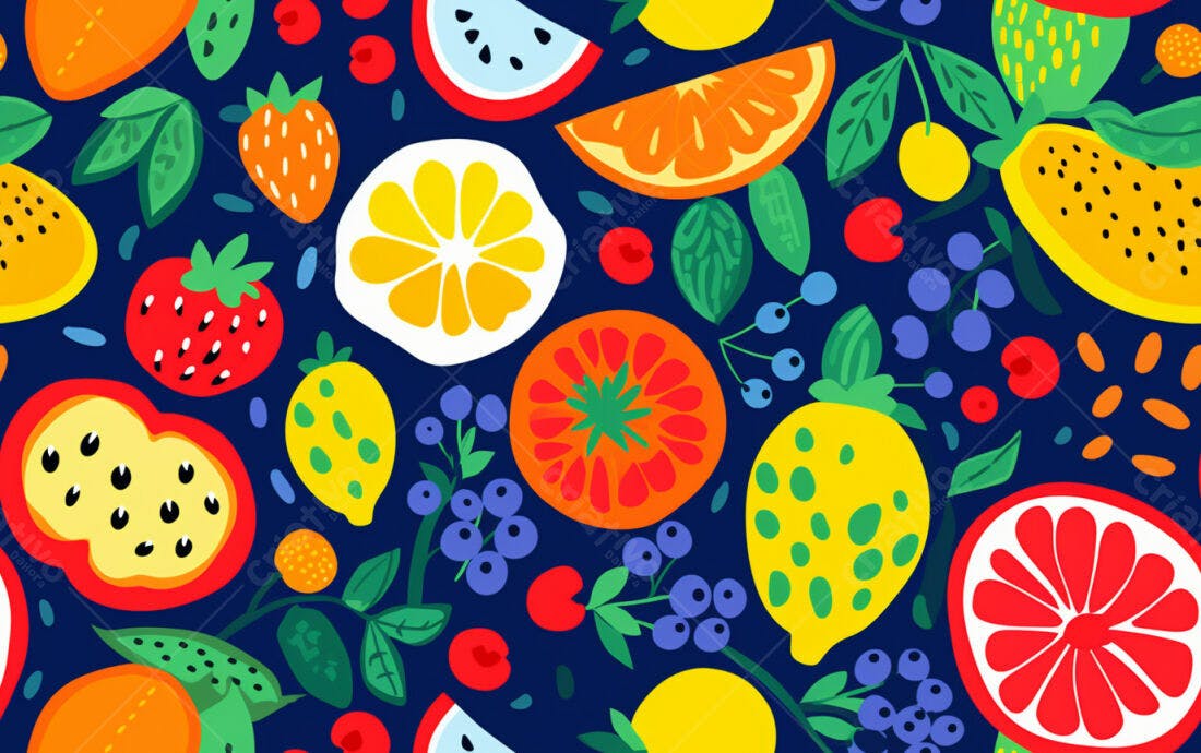 Textura Frutas Coloridas para Fundo