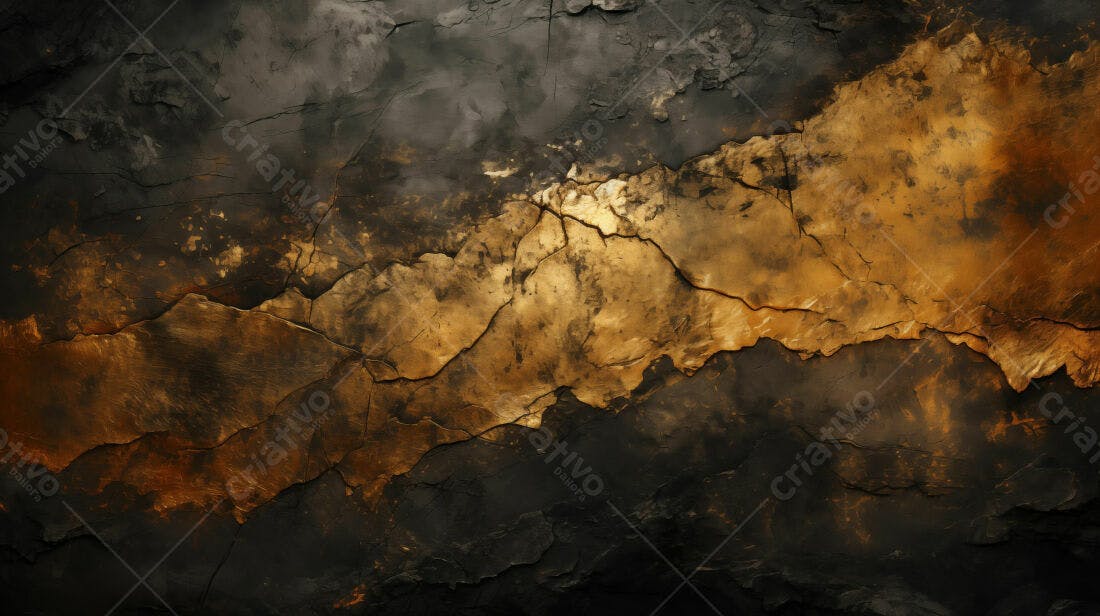 Textura Pedra Fissurada Dourada para Fundo