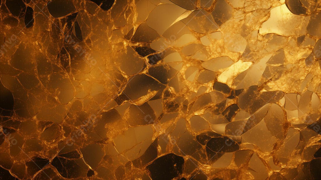 Textura Vidro Quebrado Dourado para Fundo
