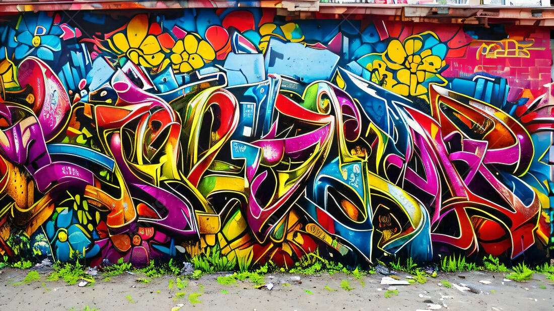Textura Graffiti Colorido para Fundo