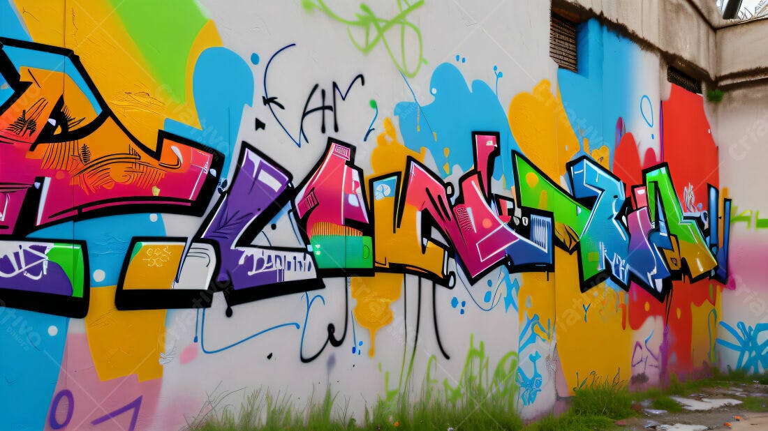 Textura Graffiti Colorido para Fundo