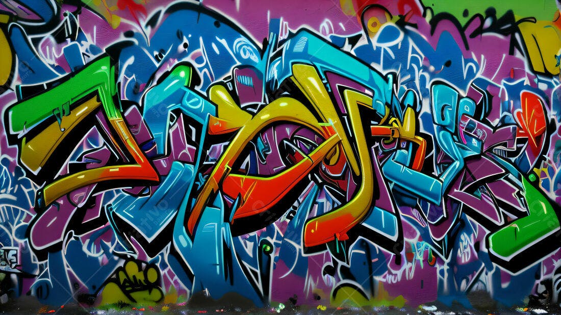 Textura Graffiti Colorida para Fundo