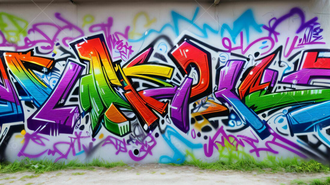 Textura Graffiti Colorido para Fundo