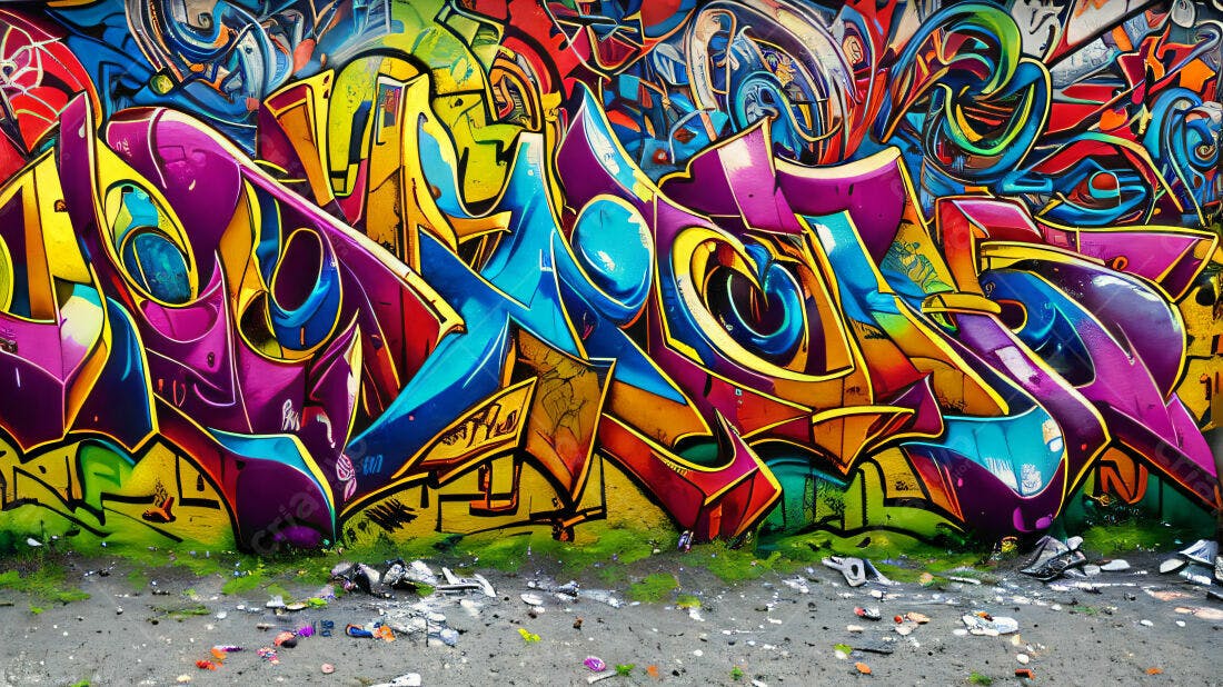 Textura Graffiti Colorida para Fundo