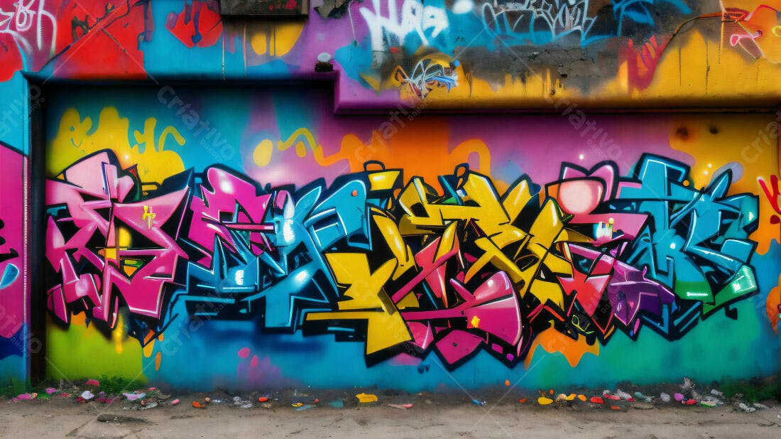 Textura Graffiti Colorida para Fundo