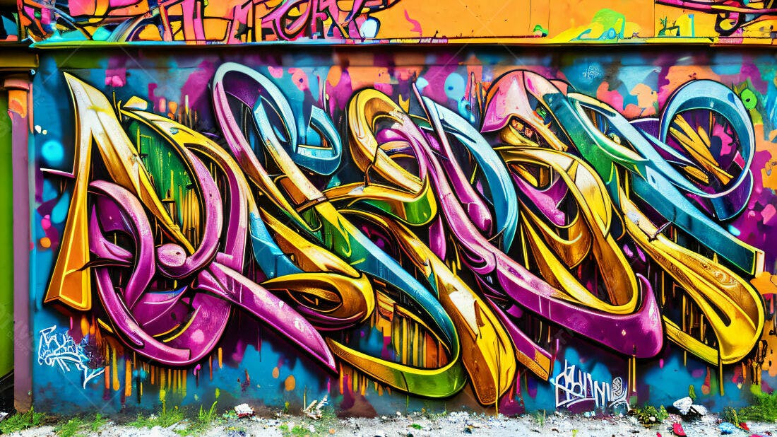 Textura Graffiti Colorido para Fundo