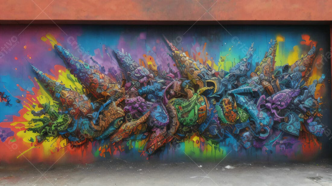 Textura Graffiti Abstrato Colorido para Fundo