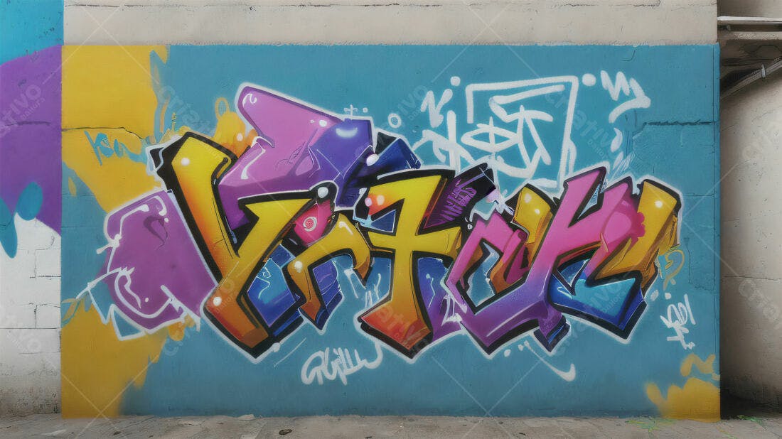 Textura Grafitti Colorida para Fundo