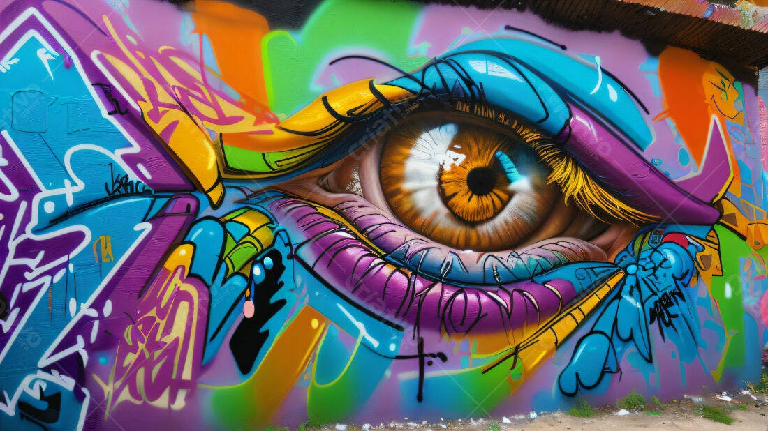 Textura Graffiti Colorido para Fundo
