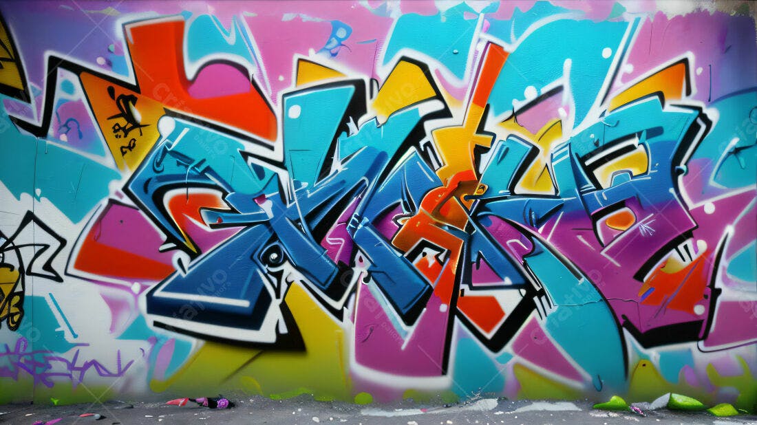 Textura Graffiti Colorido para Fundo