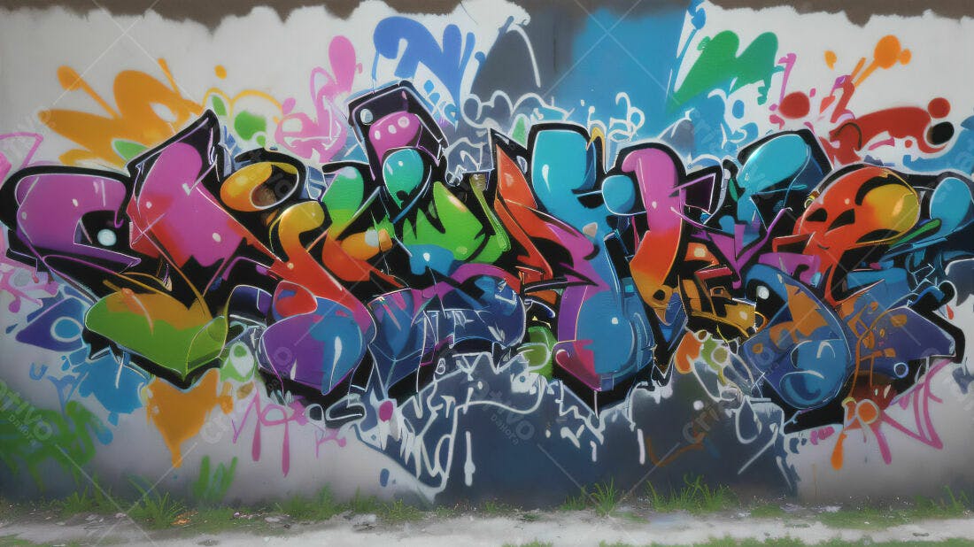 Textura Graffiti Colorido para Fundo
