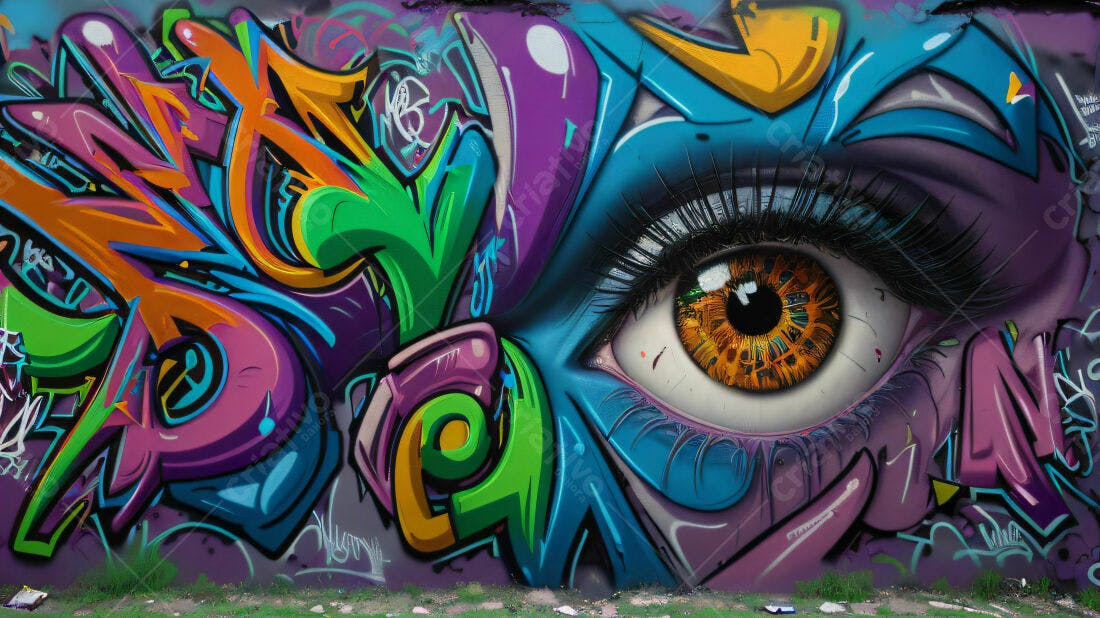 Textura Graffiti Colorido para Fundo
