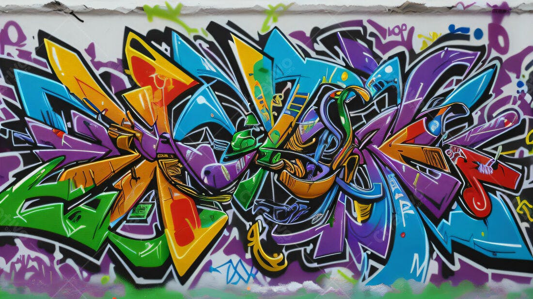 Textura Graffiti Colorida para Fundo
