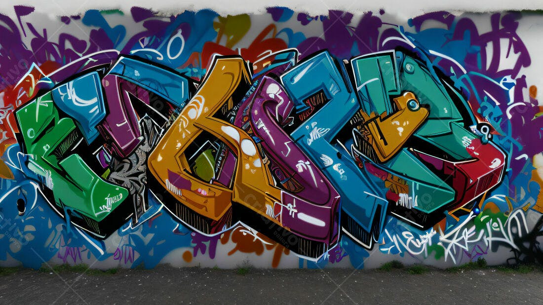 Textura Graffiti Colorida para Fundo