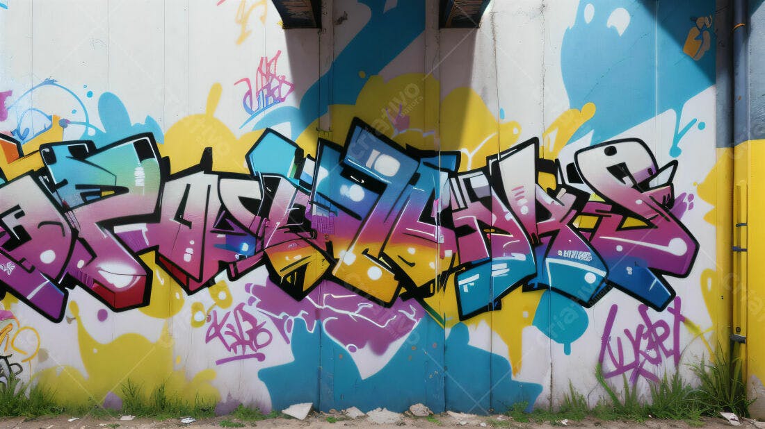 Textura Graffiti Colorido para Fundo