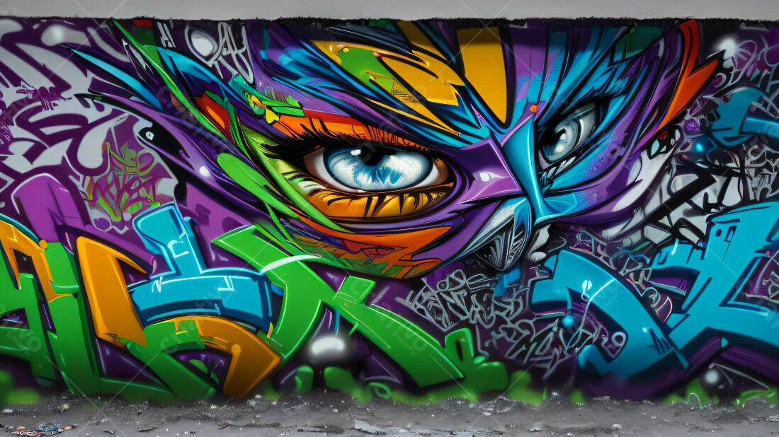 Textura Graffiti Colorida para Fundo