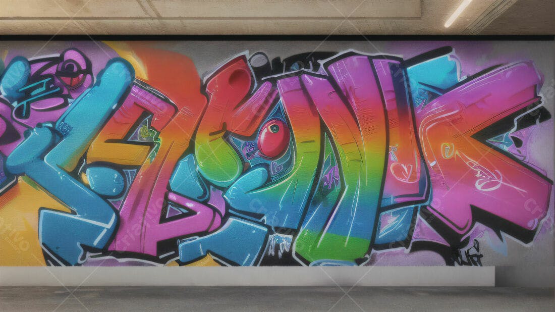 Textura Grafitti Colorido para Fundo