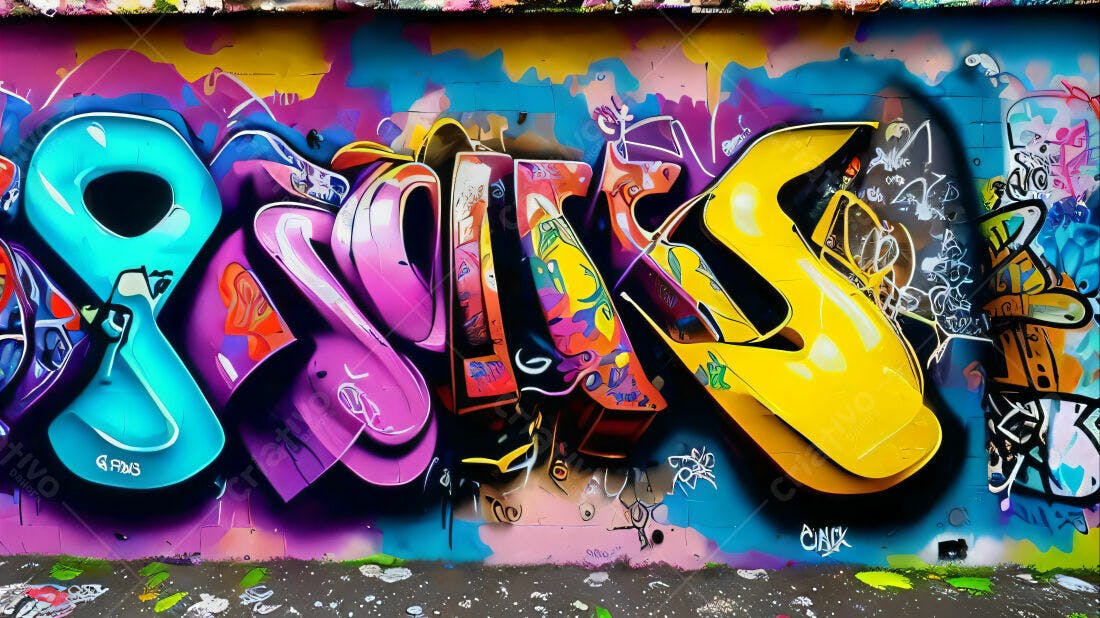 Textura Graffiti Colorida para Fundo