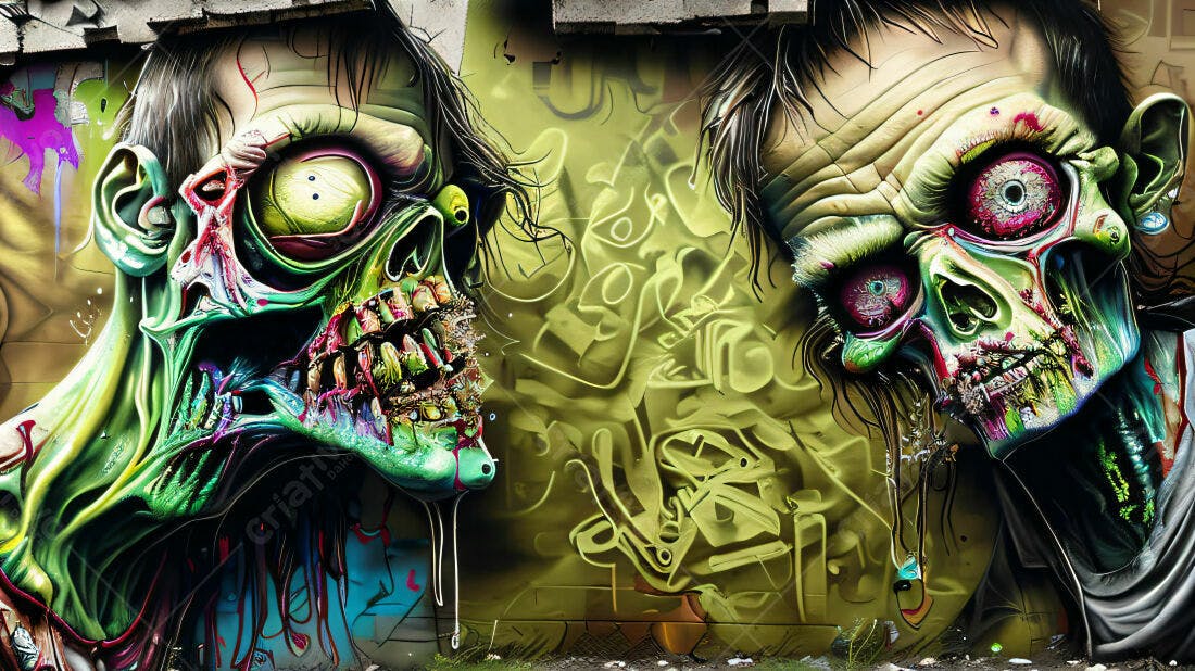 Textura Caveira Zumbi para Arte Digital