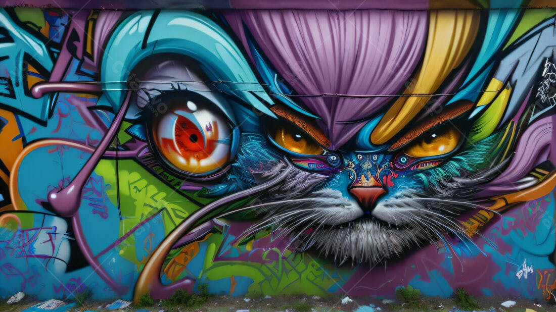 Textura Graffiti Colorida para Fundo