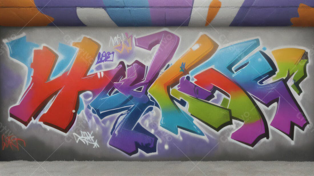 Textura Graffiti Colorido para Fundo