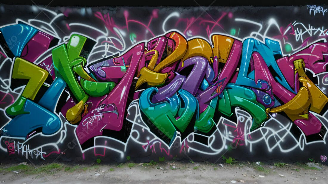 Textura Grafitti Colorido para Fundo