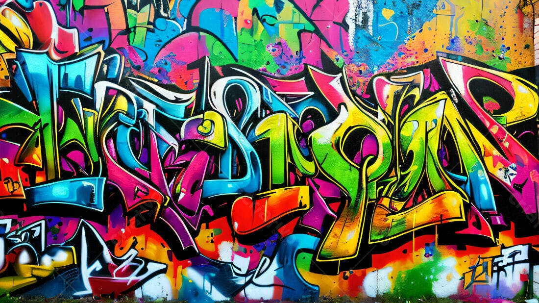 Textura Graffiti Colorido para Fundo
