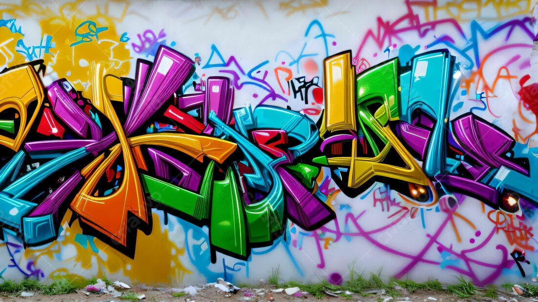 Textura Graffiti Colorido para Fundo