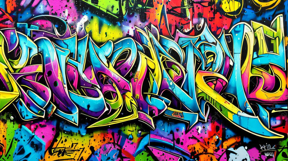 Textura Graffiti Abstrata Colorida para Fundo
