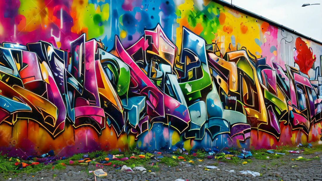 Textura Graffiti Colorido para Fundo