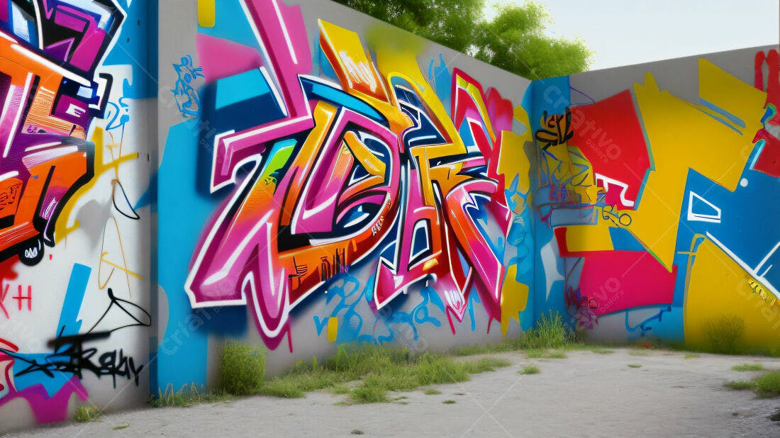 Textura Graffiti Colorido para Fundo