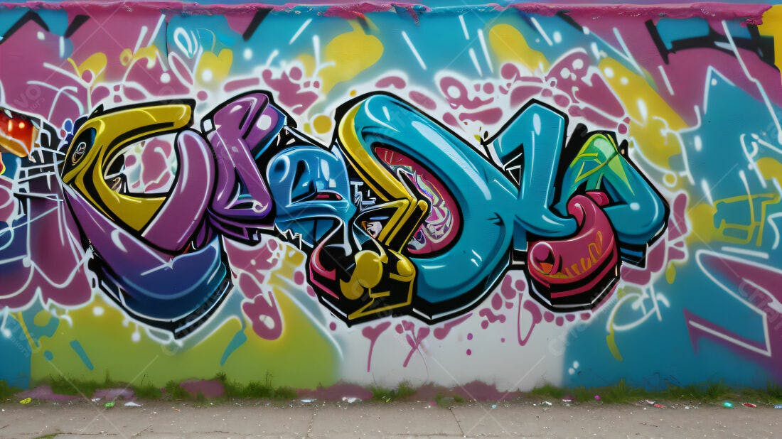 Textura Grafitti Colorido para Fundo