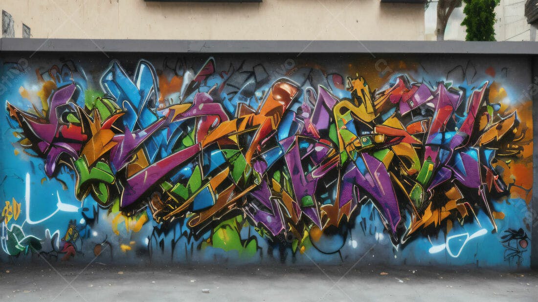 Textura Graffiti Colorido para Fundo