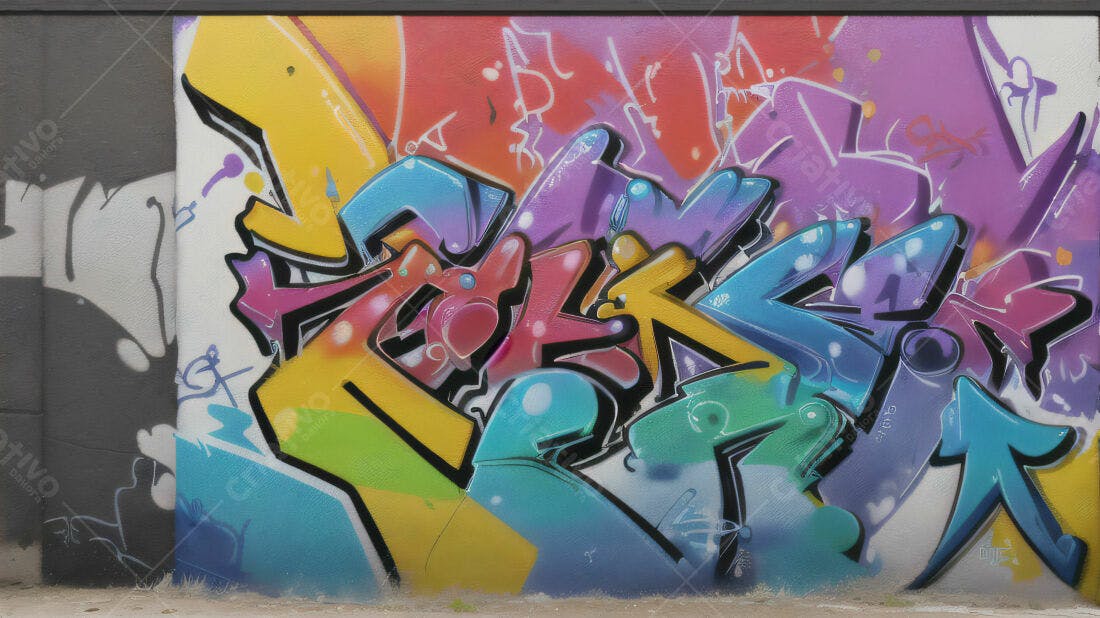 Textura Graffiti Colorida para Fundo
